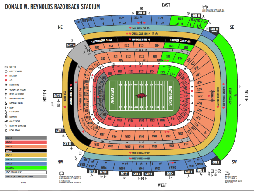 university of arkansas football stadium seating