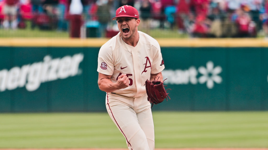 Kevin Kopps says he hasn't been 100% this year but he sure looked that  way to Coach Z and the rest of us watching Arkansas Razorback Baseball!  💪🏼, By Razorback Daily