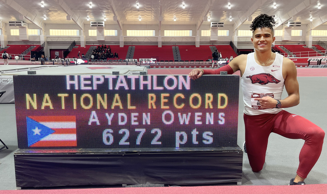 Ayden Owens named USTFCCCA Athlete of the Week | Arkansas Razorbacks