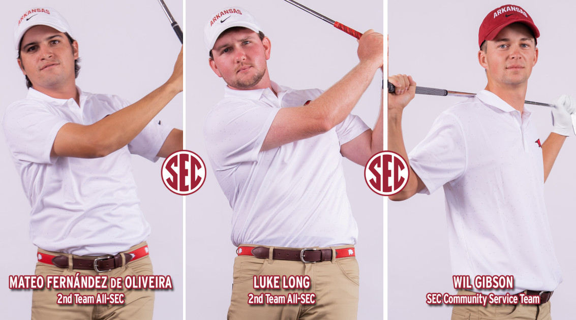 Tres Razorbacks ganan honores de SEC MGolf