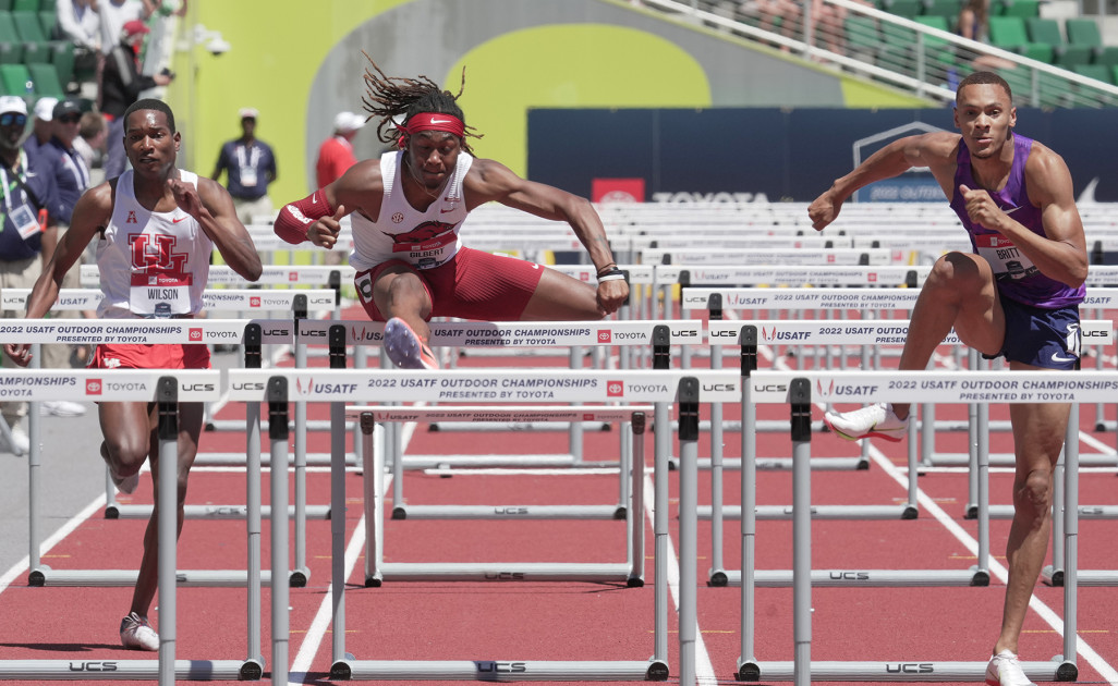 Tre’Bien Gilbert battles in 110m semifinals at US Championships