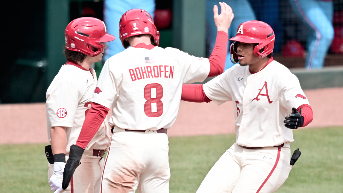 Nine-Run Inning Propels Hogs to Series Sweep