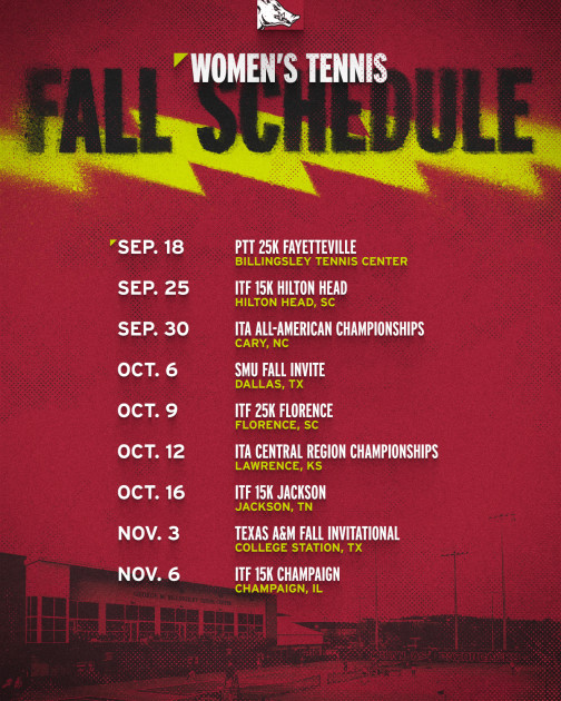 Arkansas Women's Tennis Team Unveils 2023 Fall Schedule BVM Sports