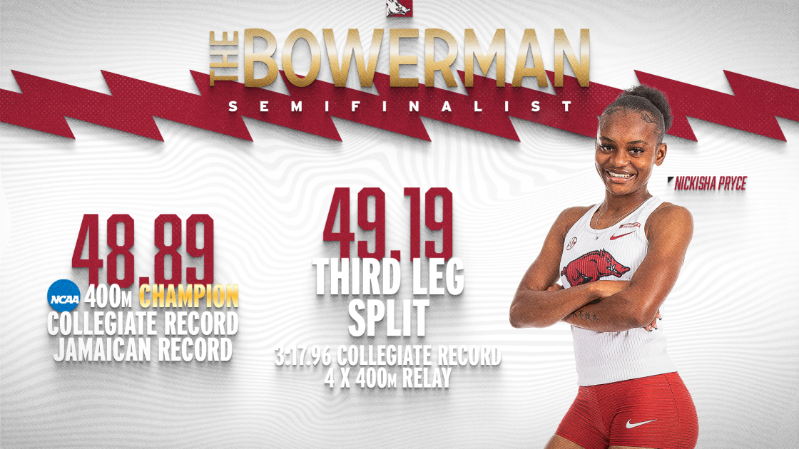 Arkansas Razorback Nickisha Pryce Makes Bowerman Semifinals, Sets