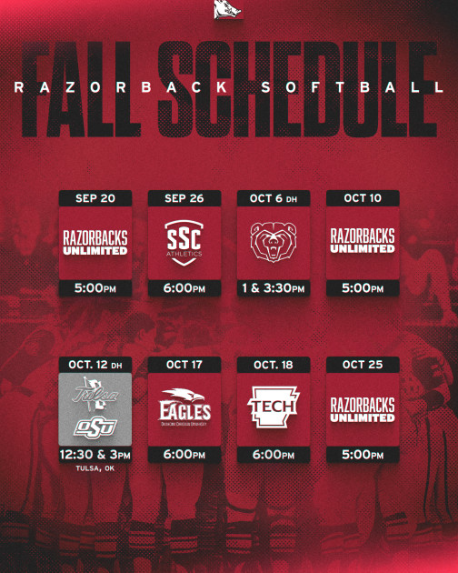 Arkansas Softball Unveils 2024 Fall Schedule with Free Events BVM Sports