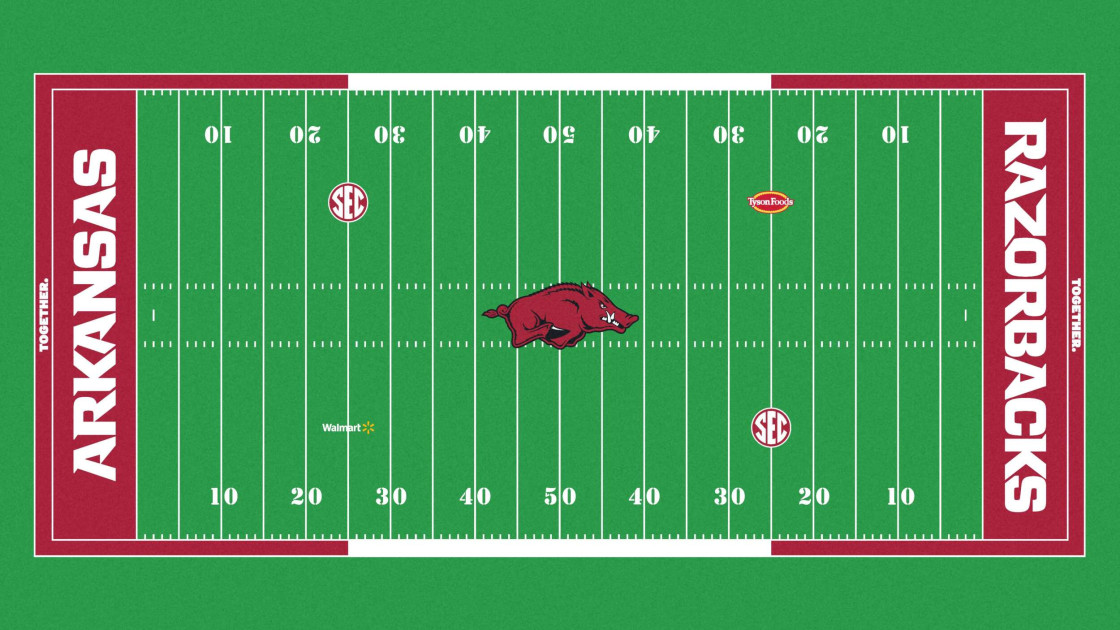 UA and Razorback Sports Properties Extend Partnerships with Walmart and Tyson Foods adding On-Field Logos