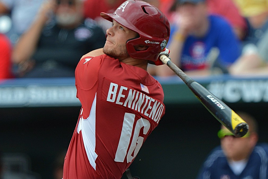 Andrew Benintendi Arkansas 4C (Photo by Walt Beazley- Arkansas  Communications) - Collegiate Baseball Newspaper