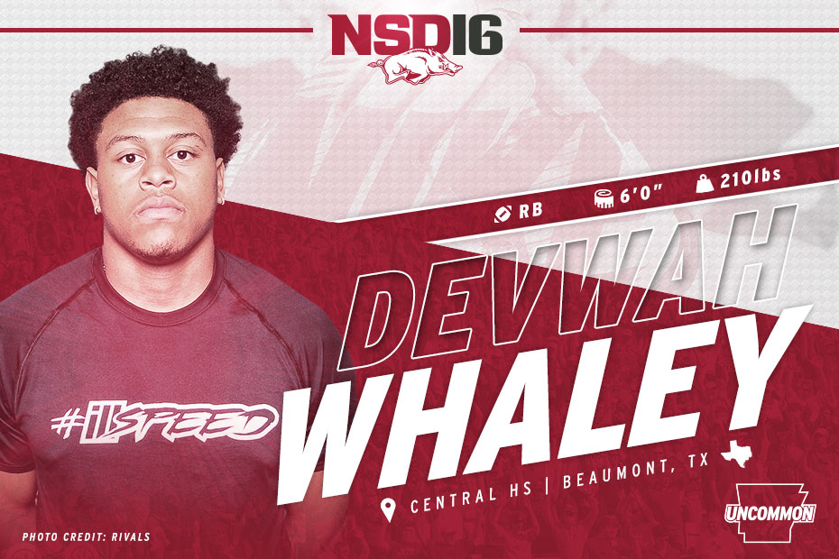 Devwah Whaley Submits NLI 7 14 a.m. Arkansas Razorbacks