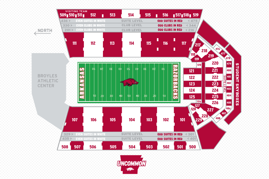 Seating Chart For Razorback Stadium