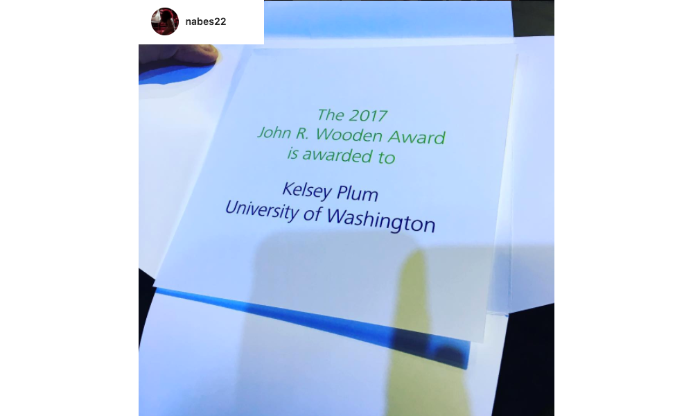 Kelsey Plum Wooden Award