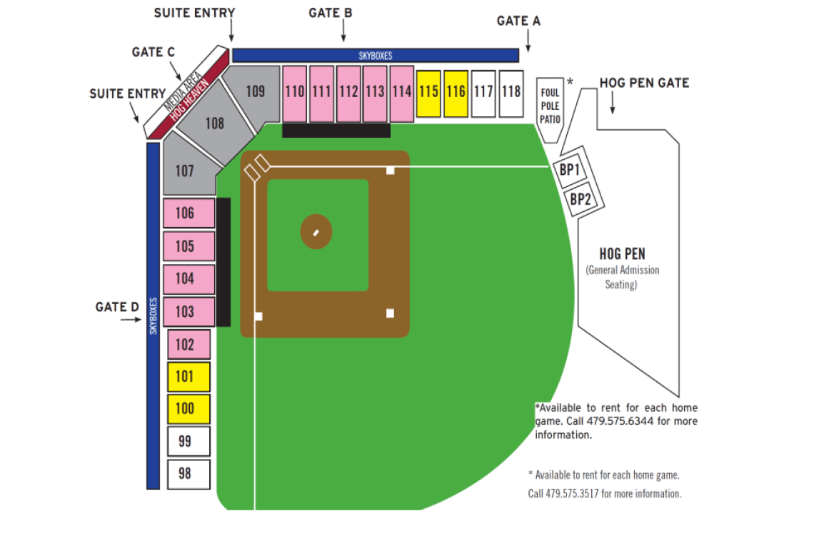 Razorback Baseball Stadium Seating Chart