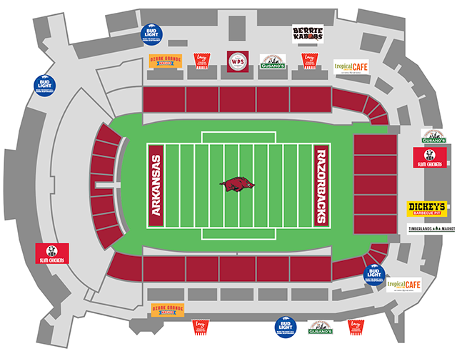 Arkansas Razorback Football Stadium Map