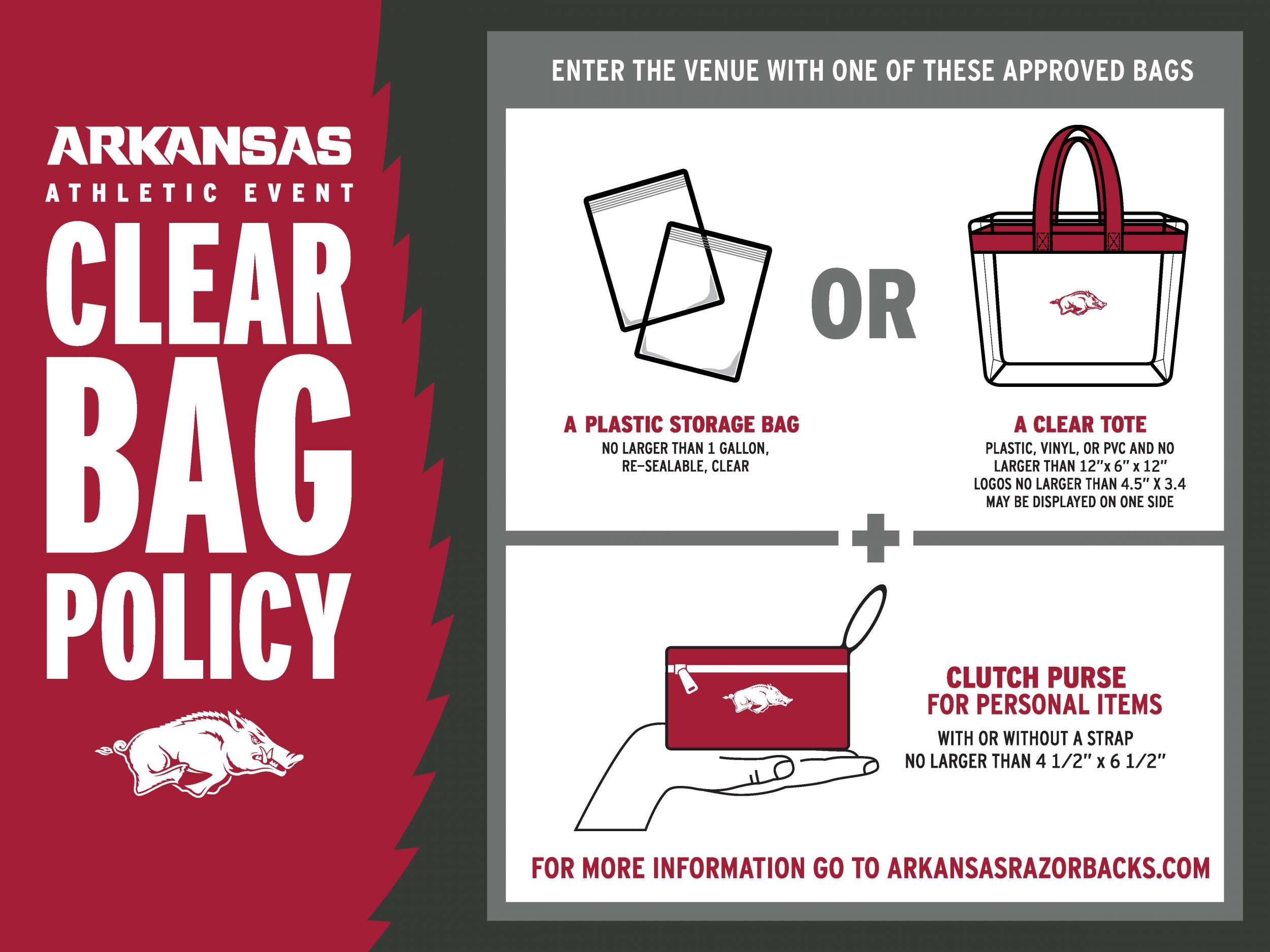 Bag Policy  Arkansas Razorbacks