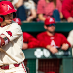 Men's Arkansas Razorbacks #24 Braydon Webb Cardinal Throwback