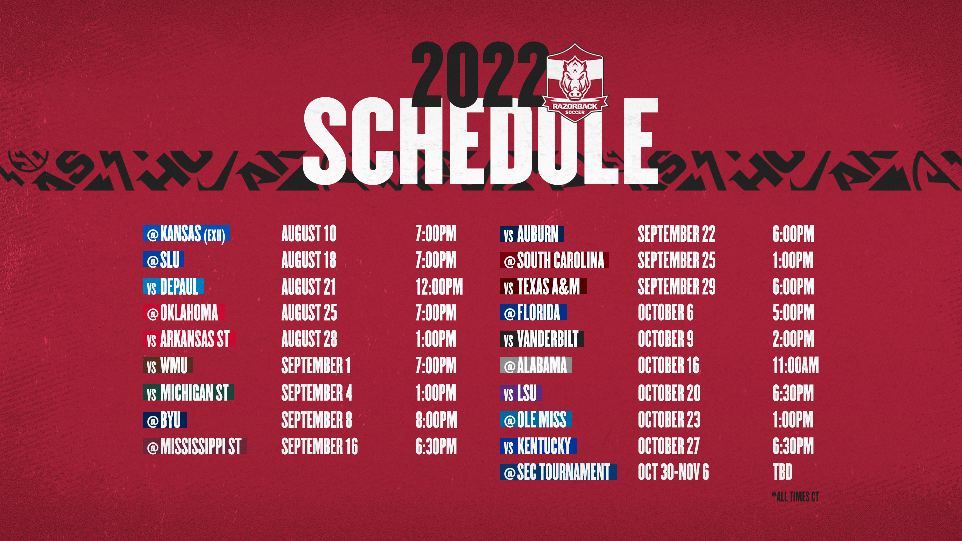 Razorback Soccer Unveils 2022 Schedule