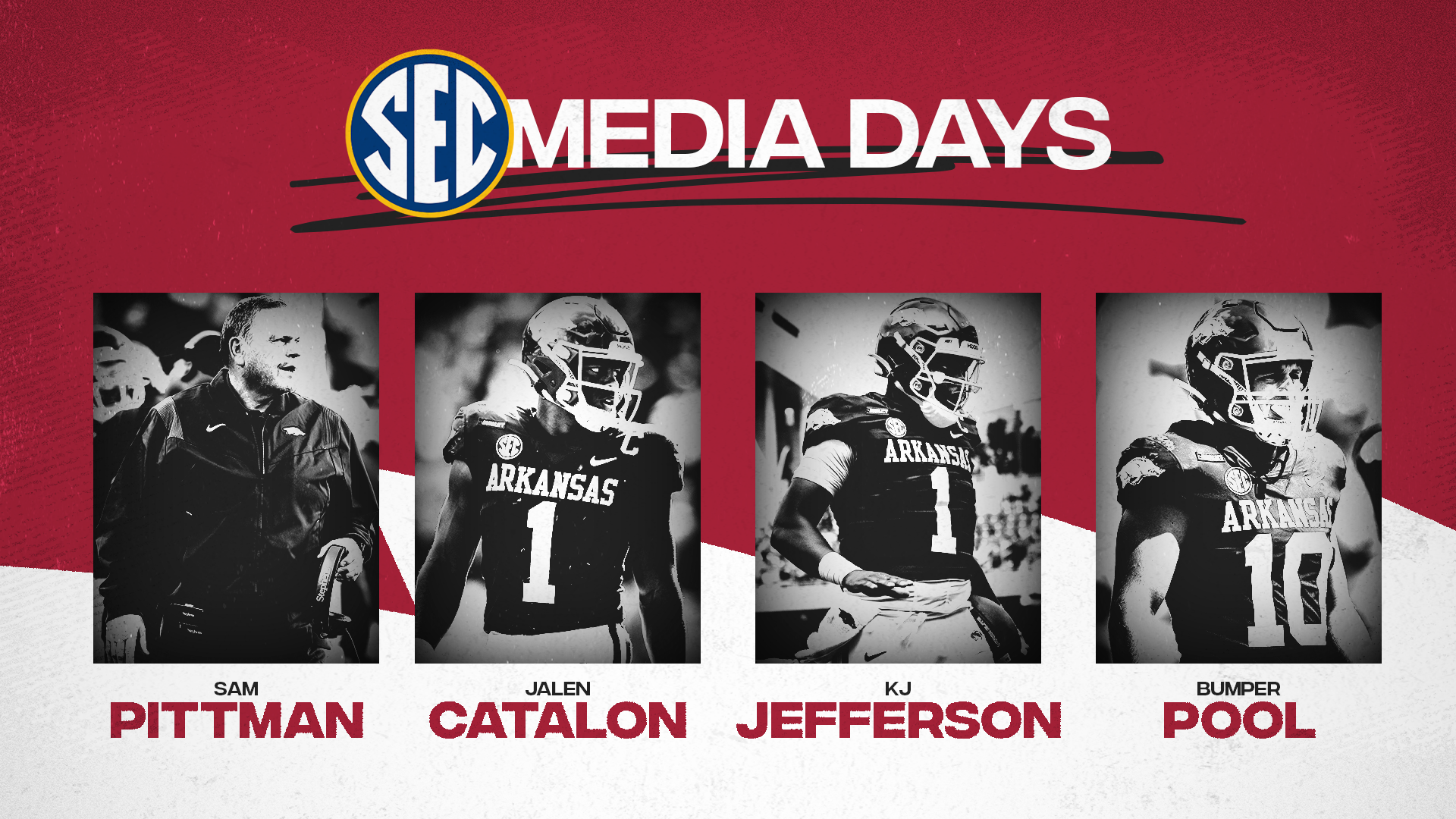 Jefferson, Catalon & Pool Headed to SEC Media Days Arkansas Razorbacks