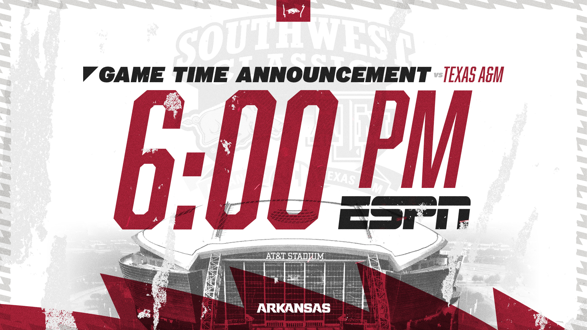 Southwest Classic Kickoff Set for 6 p.m. on ESPN Arkansas Razorbacks