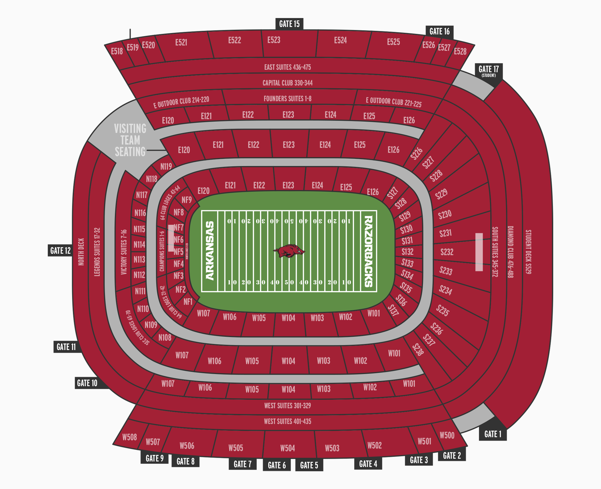 Razorback Football Seating Chart
