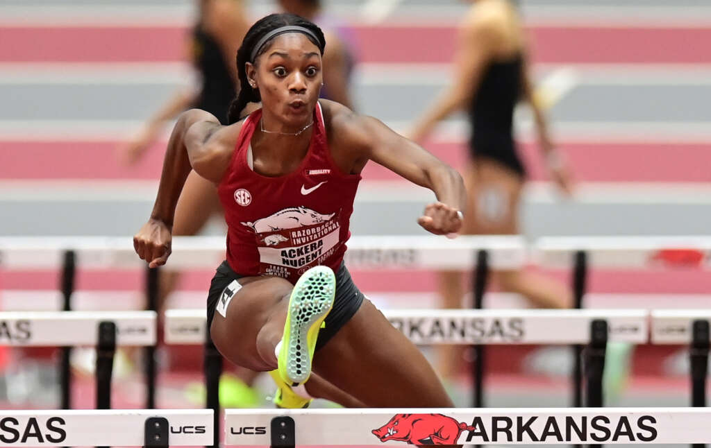 Ackera Nugent breaks Arkansas 60m hurdles record with 7.88
