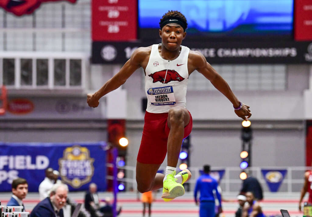No. 1 Arkansas shares lead with 13 entries to NCAA Indoor Championships
