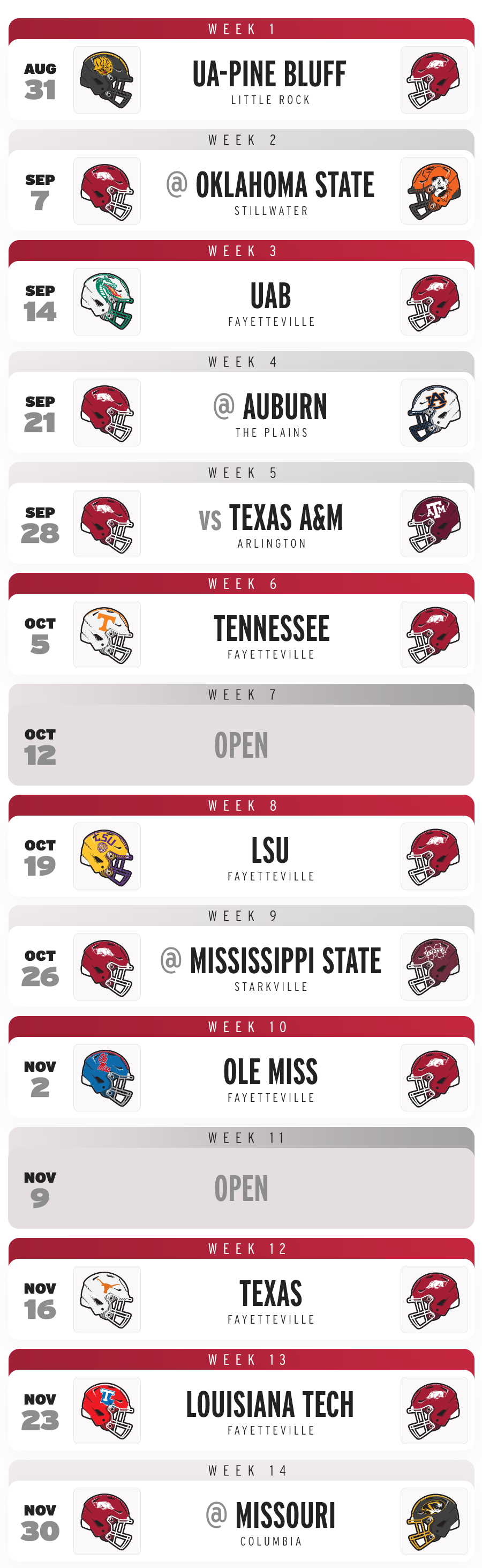 Arkansas Razorback 2024 Football Schedule Vivia Joceline