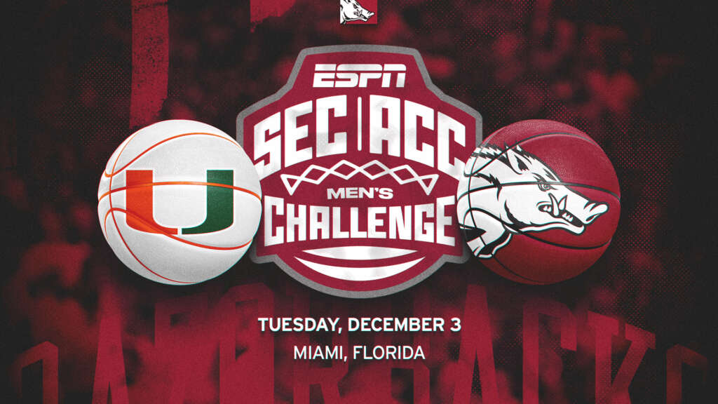Razorbacks To Play at Miami for SEC/ACC Challenge