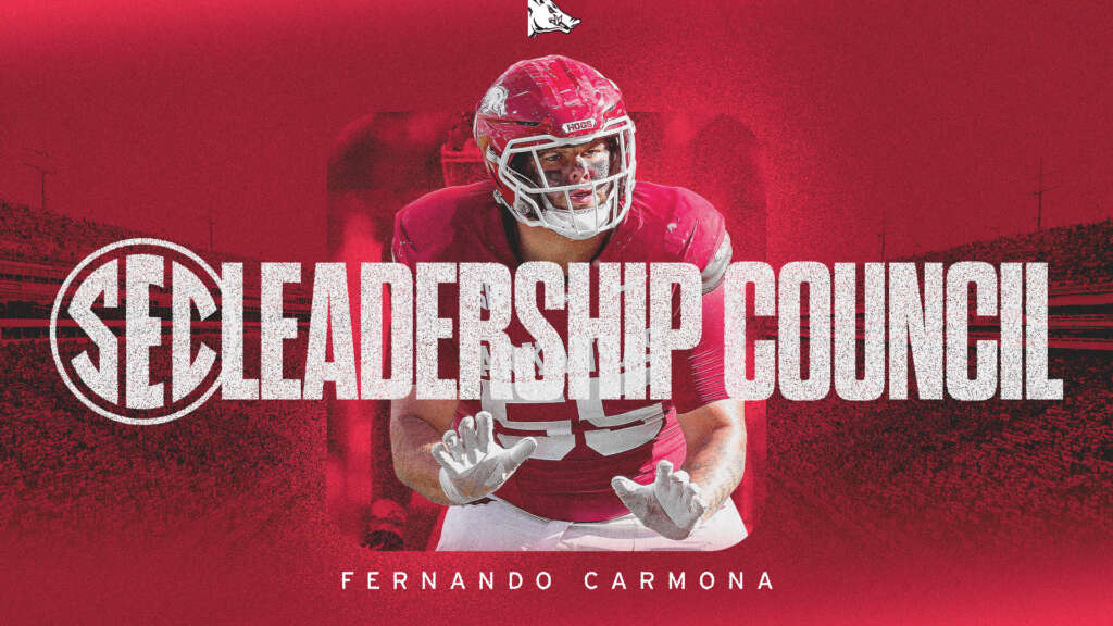 Carmona to represent Hogs on SEC Football Leadership Council