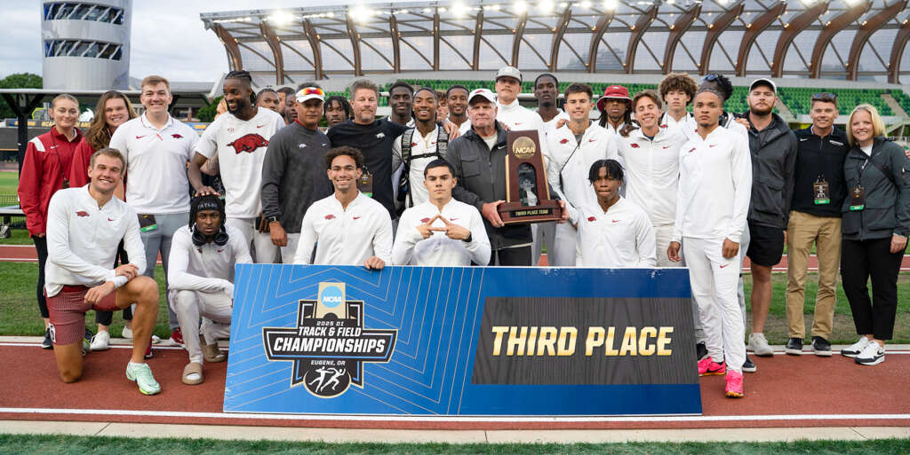 Arkansas third at NCAA Outdoor, one point from national title