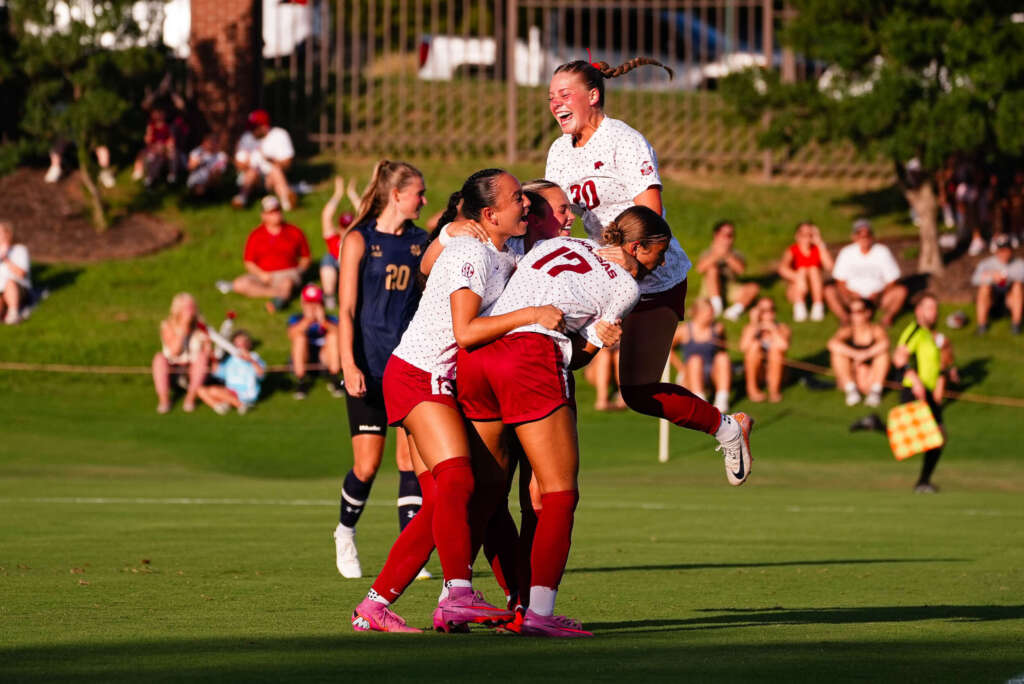No. 6 Arkansas Uses Late Penalty Kick to Tie No. 2 Notre Dame