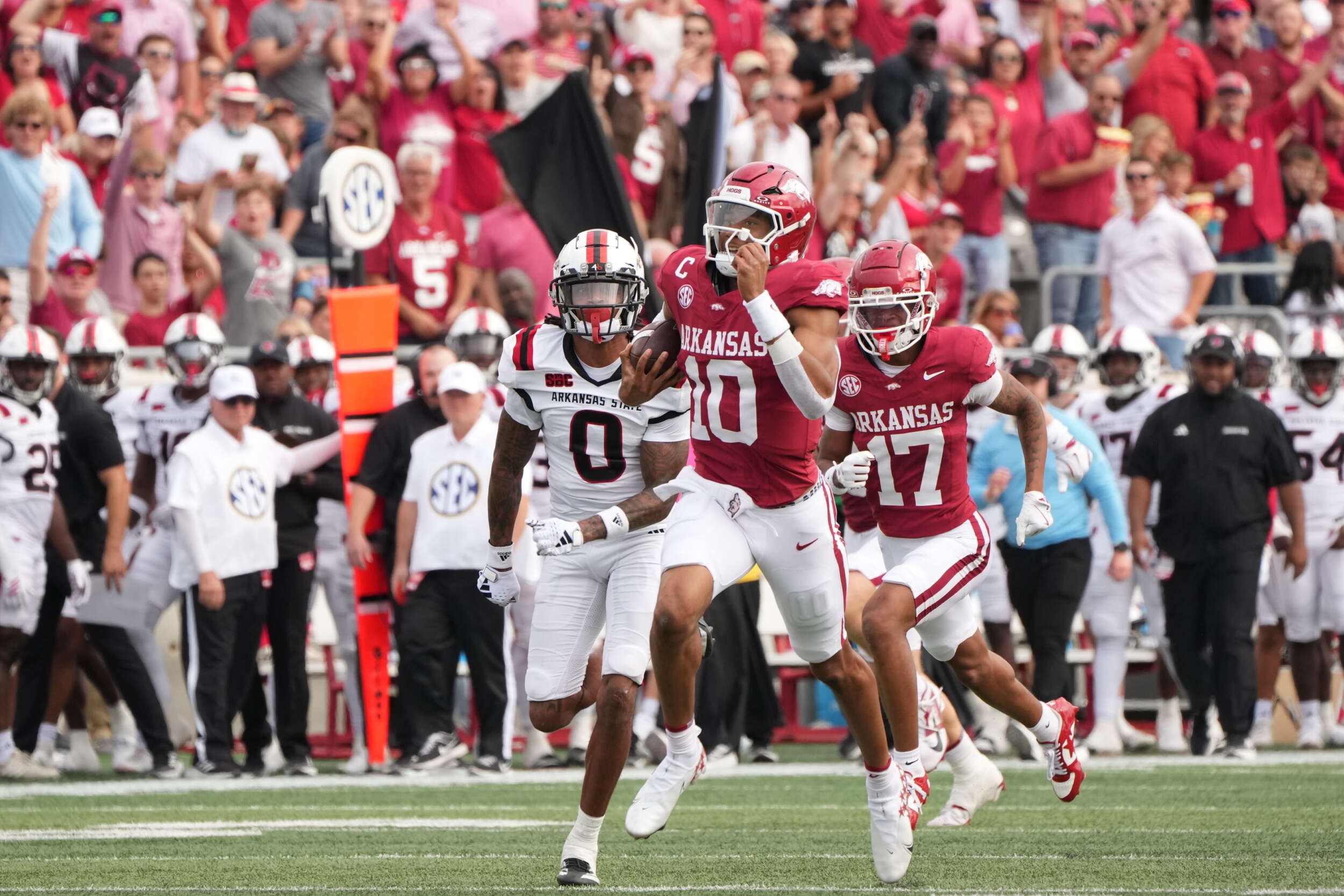 Razorbacks run past Red Wolves in Little Rock
