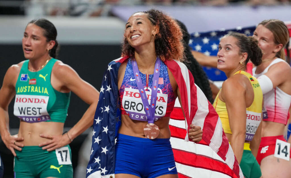 Taliyah Brooks ties for World heptathlon bronze with PR score