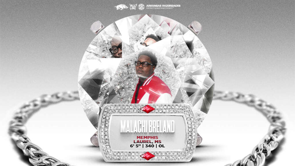 OL Malachi Breland calls the Hogs