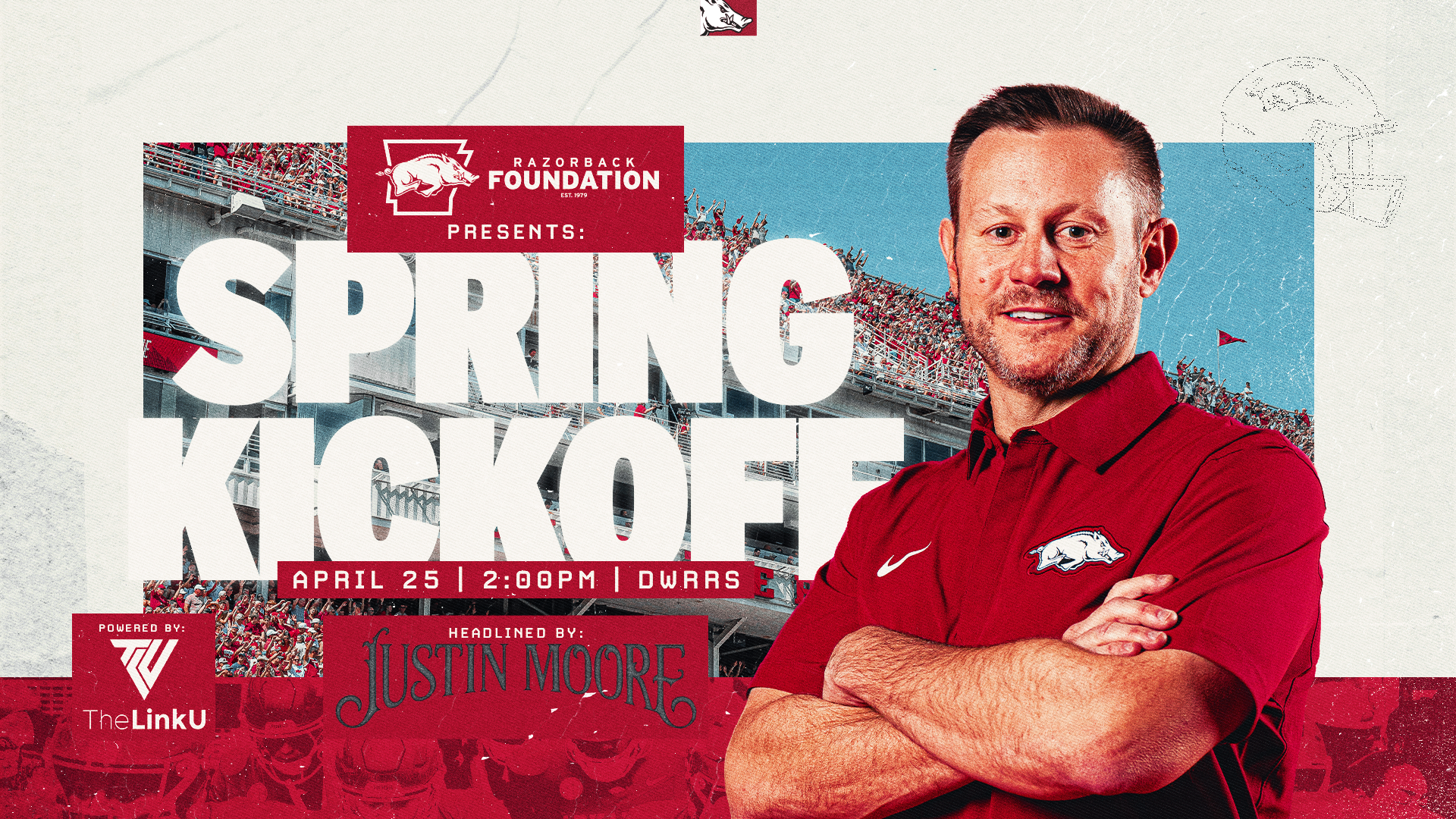 Justin Moore headlining 2026 Razorback Foundation Spring Kickoff powered by TheLinkU