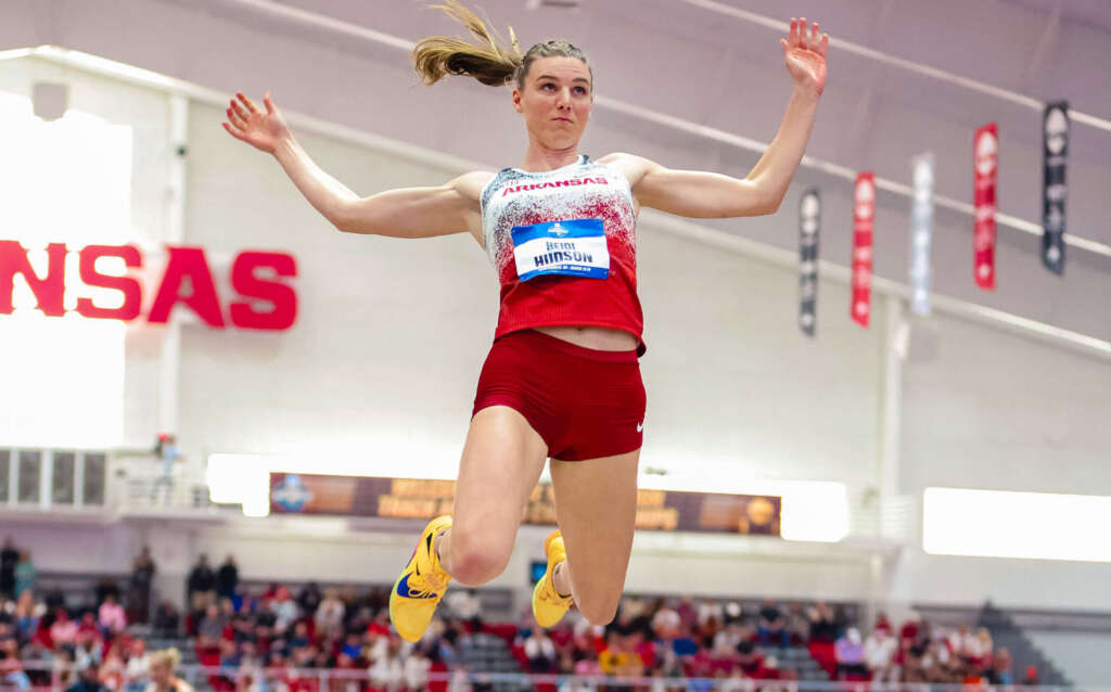 Long jump career best places Hudson fourth at NCAA Indoor
