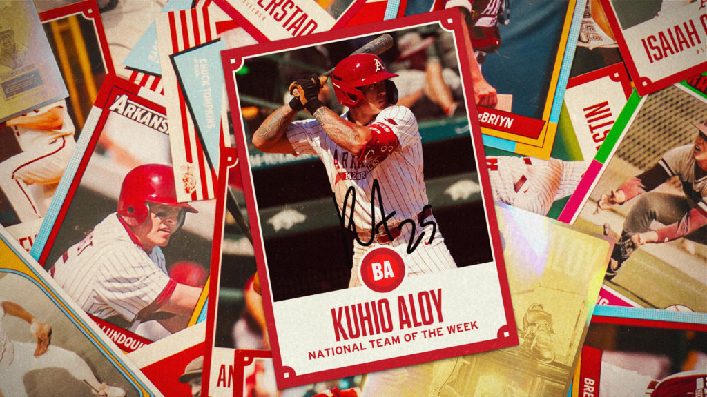 Kuhio Aloy Named to Baseball America National Team of the Week