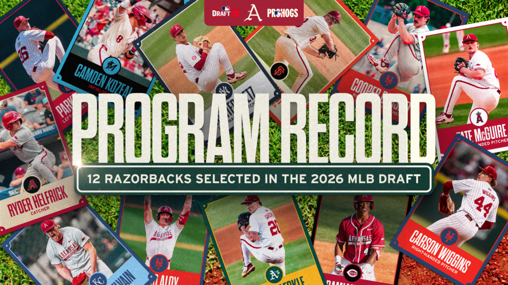 Seven Hogs Selected on Final Day of MLB Draft; Arkansas Sets Program Record with 12 Overall Picks