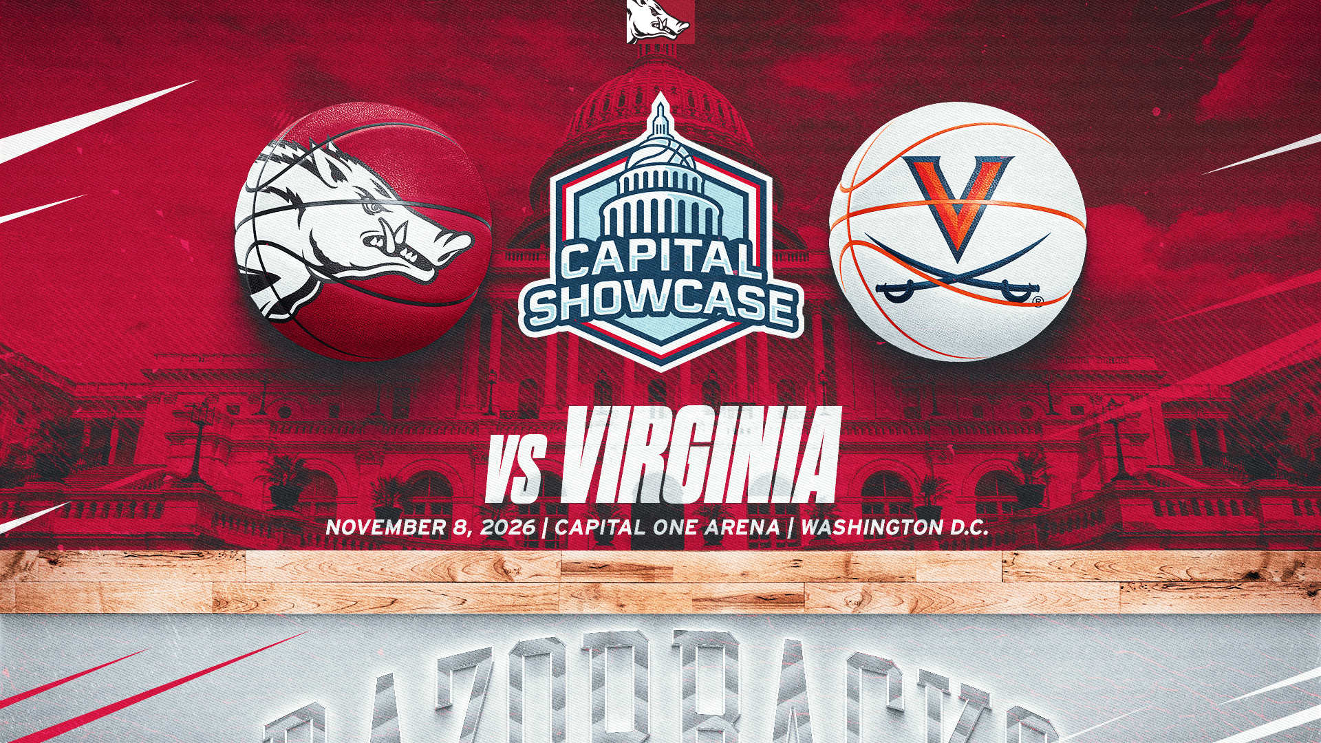 Arkansas to Face Virginia in the Capital Showcase