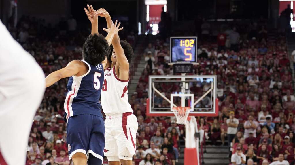 #12/13 Arkansas Rallies to Beat #15/12 Gonzaga in Exhibition